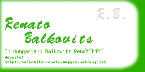 renato balkovits business card